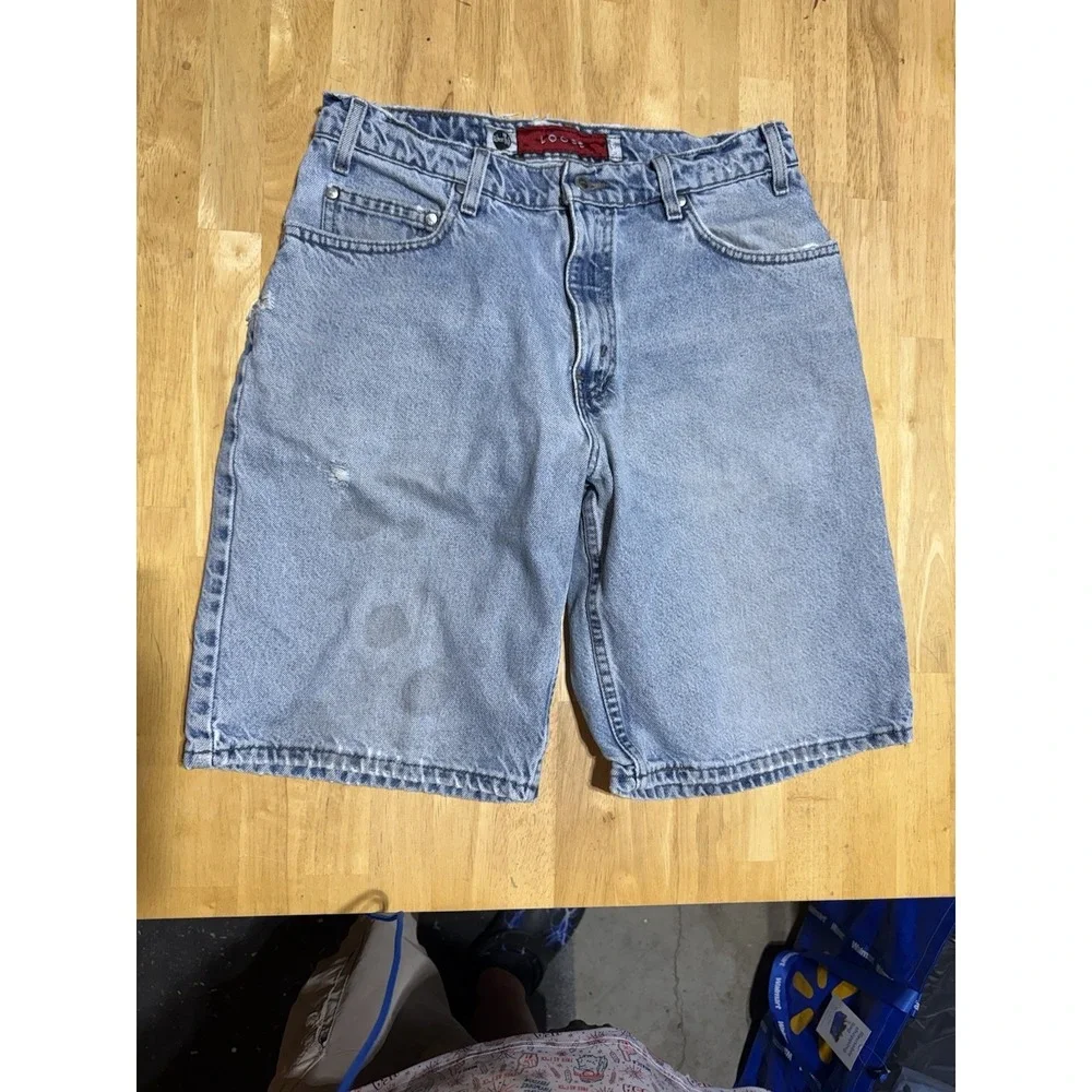 Vintage 1997 Levi's SilverTab Loose Denim Shorts USA Mens 30 Light Wash Y2K